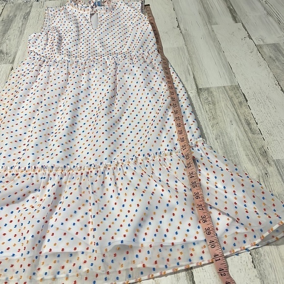 Draper James White Swiss Dot Tiered Dress Size 10 - Picture 13 of 13